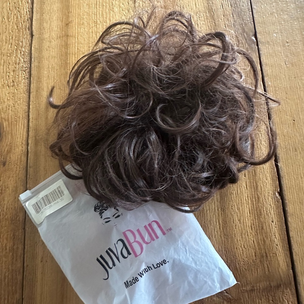 JuvaBun Brown Curly Hair Bun Extension - Natural Look